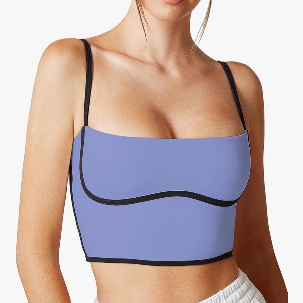 Move With You Spaghetti Strap Sports Bra Tank Purple